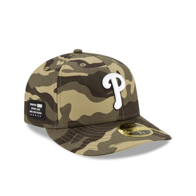 Green Philadelphia Phillies Hat - New Era MLB Armed Forces Weekend Low Profile 59FIFTY Fitted Caps USA3096781